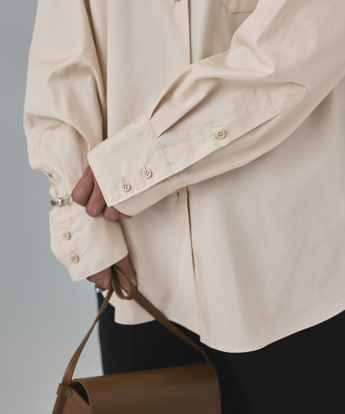 VERMEIL par iena（ヴェルメイユパーイエナ）の「バイアスシャツ（シャツ/ブラウス・レディース・スカイブルー/ベージュ・FREE）」の8枚目の写真