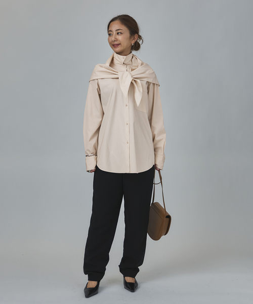 VERMEIL par iena（ヴェルメイユパーイエナ）の「バイアスシャツ（シャツ/ブラウス・レディース・スカイブルー/ベージュ・FREE）」の9枚目の写真