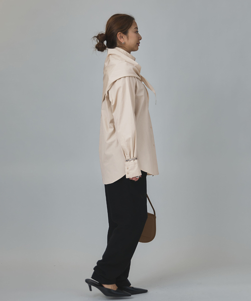 VERMEIL par iena（ヴェルメイユパーイエナ）の「バイアスシャツ（シャツ/ブラウス・レディース・スカイブルー/ベージュ・FREE）」の11枚目の写真