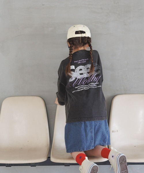 BAYFLOW（ベイフロー）の「[長いシーズン活躍！]SNOWバックプリントTシャツ(KIDS)（Tシャツ/カットソー・キッズ・オフホワイト/チャコール/ラベンダー・110cm/120cm/130cm/140cm/150cm）」の8枚目の写真