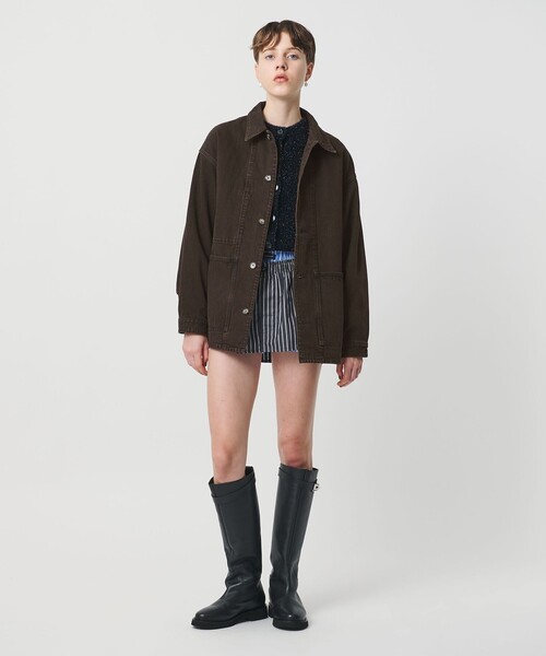 H　BEAUTY&YOUTH UNITED ARROWS（エイチビューティーアンドユースユナイテッドアローズ）の「＜H＞オーバーダイ デニム カバーオール（カバーオール・レディース・パープル/ダークブラウン・S/M）」の4枚目の写真