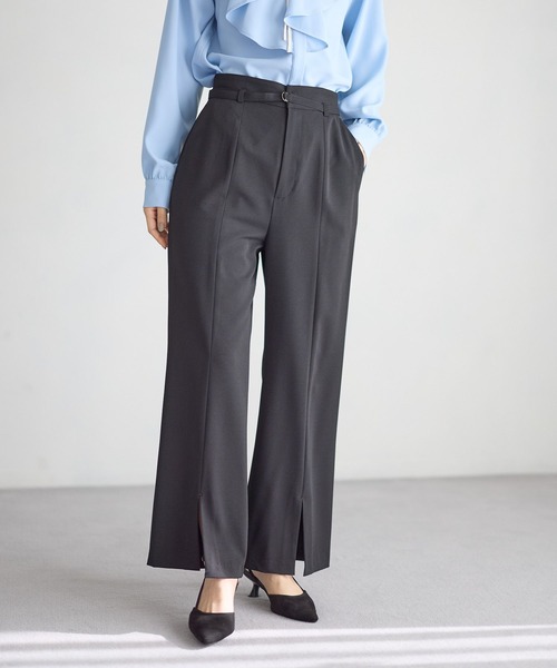 Andemiu(アンデミュウ)の「【セレモニー】フロントスリットハイウエストパンツ636783(スラックス・レディース・ブラック/ネイビー/アイボリー・SMALL/MEDIUM)」の6枚目の写真