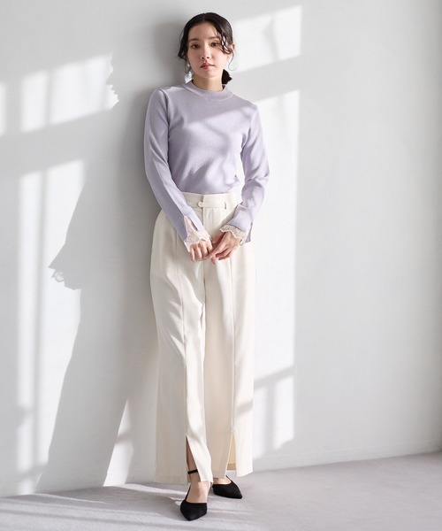 Andemiu(アンデミュウ)の「【セレモニー】フロントスリットハイウエストパンツ636783(スラックス・レディース・ブラック/ネイビー/アイボリー・SMALL/MEDIUM)」の10枚目の写真