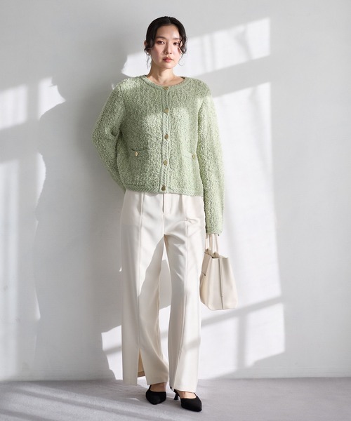 Andemiu(アンデミュウ)の「【セレモニー】フロントスリットハイウエストパンツ636783(スラックス・レディース・ブラック/ネイビー/アイボリー・SMALL/MEDIUM)」の11枚目の写真