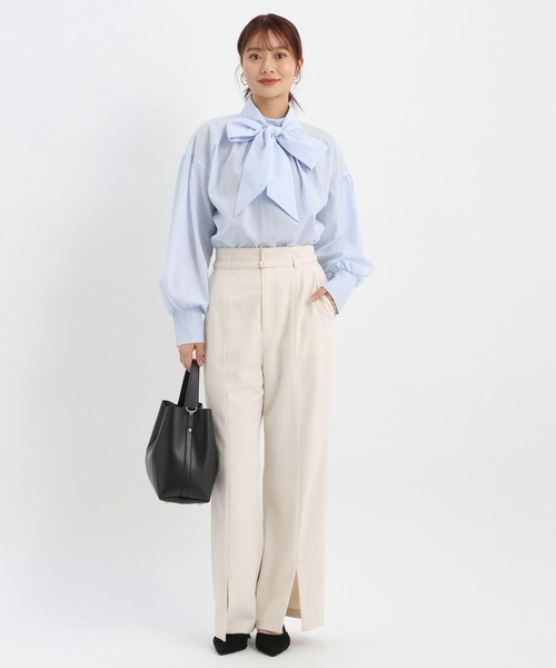 Andemiu(アンデミュウ)の「【セレモニー】フロントスリットハイウエストパンツ636783(スラックス・レディース・ブラック/ネイビー/アイボリー・SMALL/MEDIUM)」の13枚目の写真