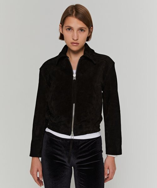 ANDROS(アンドロス)の「Cropped Suede Jacket (Black)(ライダースジャケット・レディース・その他・SMALL/MEDIUM)」の1枚目の写真