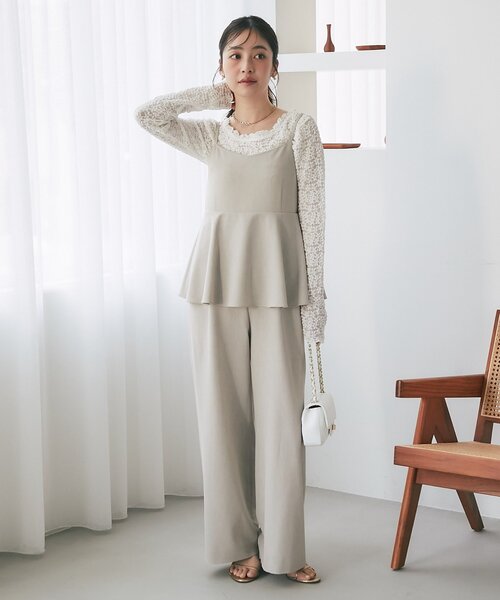 La boutique BonBon（ラブティックボンボン）の「レースストレッチ前後２WAYプルオーバー（Tシャツ/カットソー・レディース・オフホワイト/ブラック・FREE）」の21枚目の写真