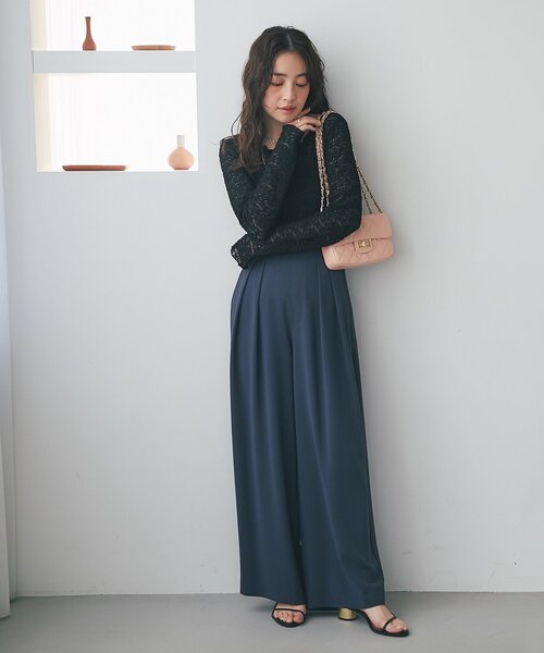 La boutique BonBon(ラブティックボンボン)の「【miki監修カラー登場】レースストレッチ前後2WAYプルオーバー(Tシャツ/カットソー・レディース・オフホワイト/ブラック/ピンク/バイオレット・FREE)」の19枚目の写真