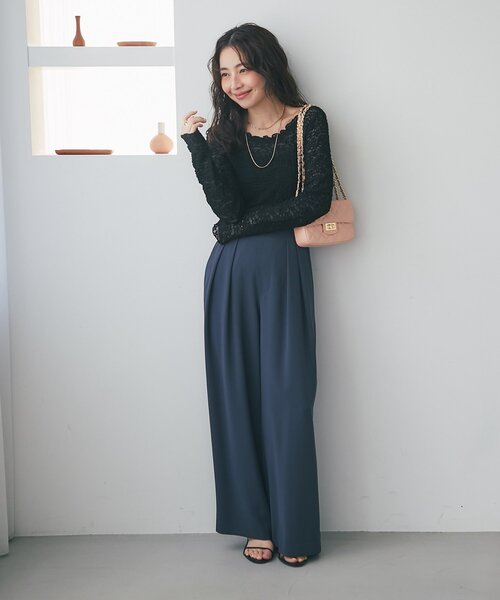 La boutique BonBon(ラブティックボンボン)の「【miki監修カラー登場】レースストレッチ前後2WAYプルオーバー(Tシャツ/カットソー・レディース・オフホワイト/ブラック/ピンク/バイオレット・FREE)」の20枚目の写真