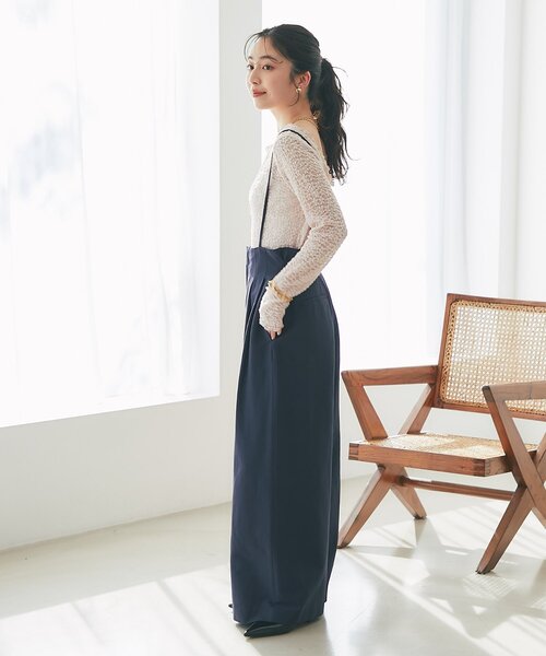 La boutique BonBon(ラブティックボンボン)の「【miki監修カラー登場】レースストレッチ前後2WAYプルオーバー(Tシャツ/カットソー・レディース・オフホワイト/ブラック/ピンク/バイオレット・FREE)」の12枚目の写真