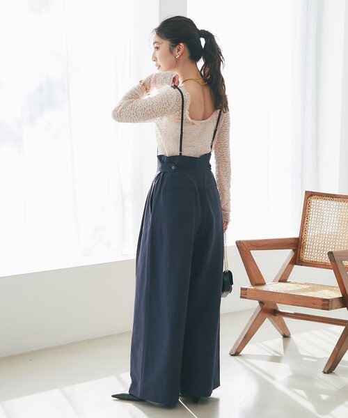 La boutique BonBon(ラブティックボンボン)の「【miki監修カラー登場】レースストレッチ前後2WAYプルオーバー(Tシャツ/カットソー・レディース・オフホワイト/ブラック/ピンク/バイオレット・FREE)」の11枚目の写真
