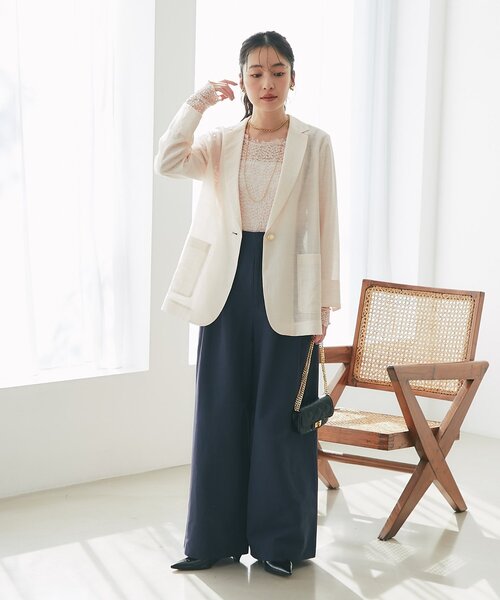 La boutique BonBon(ラブティックボンボン)の「【miki監修カラー登場】レースストレッチ前後2WAYプルオーバー(Tシャツ/カットソー・レディース・オフホワイト/ブラック/ピンク/バイオレット・FREE)」の10枚目の写真