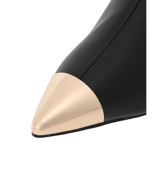 Te chichi（テチチ）の「ポインテッドメタルフラットブーツ（ブーツ・レディース・ブラック/オフホワイト・37/38）」の6枚目の写真