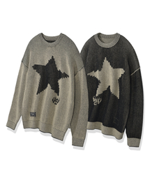 VISION STREET WEAR | VSW Reversible Two Tone Star Knit Sand(ニット/セーター)