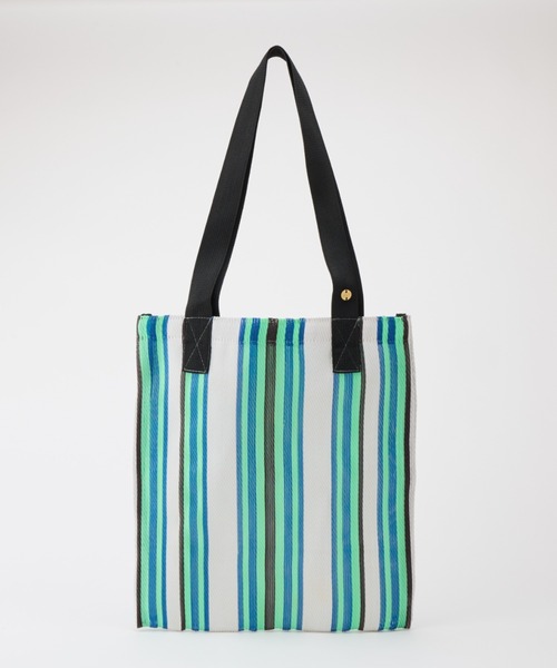 LILA&FLEUR(リラアンドフルール)の「Market Bag(トートバッグ・レディース・ホワイト×ネイビー/ブルー系/マルチ/グリーン×オレンジ/イエロー系/ホワイト×グリーン・ONE SIZE)」の2枚目の写真