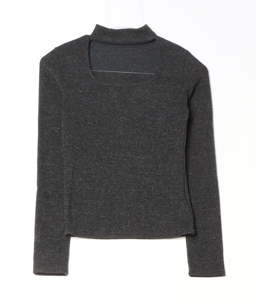 gossip!ロサンゼルス(ゴシップロサンゼルス)の「ネックストラップ スリムフィットトップス(ニット/セーター・レディース・ブラック/ダークグレー/ブラウン/ライトグレー/ホワイト・L/M/S)」の11枚目の写真