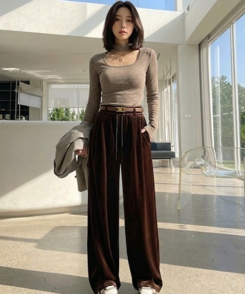 gossip!ロサンゼルス(ゴシップロサンゼルス)の「ネックストラップ スリムフィットトップス(ニット/セーター・レディース・ブラック/ダークグレー/ブラウン/ライトグレー/ホワイト・L/M/S)」の18枚目の写真