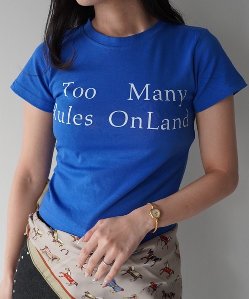 SANSeLF(サンセルフ)の「【SANSeLF】ロゴプリントコンパクトTシャツ saw26s010(Tシャツ/カットソー・レディース・ブルー・FREE)」の6枚目の写真