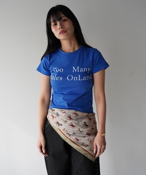 SANSeLF(サンセルフ)の「【SANSeLF】ロゴプリントコンパクトTシャツ saw26s010(Tシャツ/カットソー・レディース・ブルー・FREE)」の5枚目の写真