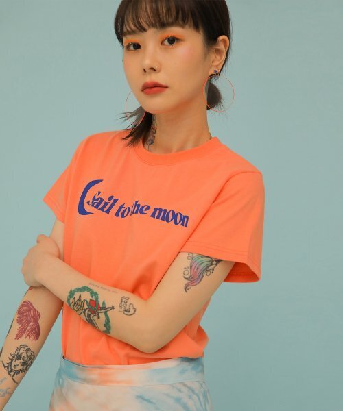 HIGH SCHOOL DISCO(ハイスクールディスコ)の「セールトゥザムーン 半袖Tシャツ オレンジ(Tシャツ/カットソー・レディース・その他・FREE)」の3枚目の写真