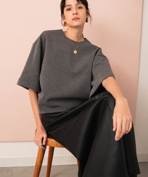 セール】【2026SS】フェイクレザースカート ロング ミディアム Aライン