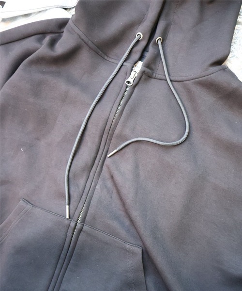 ATELANE(アテレーン)の「ATELANE / レーヨンMIXポンチ/ZIPパーカー(パーカー・メンズ・杢グレー/ブラック・LARGE/X-LARGE/MEDIUM)」の12枚目の写真