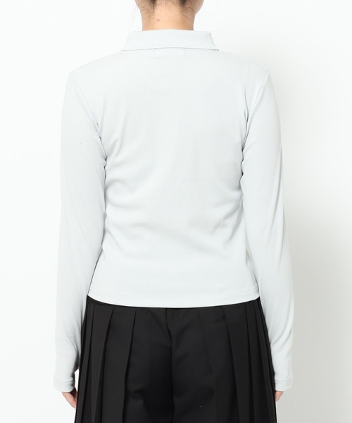 HARE（ハレ）の「ビジューポロリブカットソー(HARE)（Tシャツ/カットソー・レディース・ブラック/ライトグレー・FREE）」の13枚目の写真