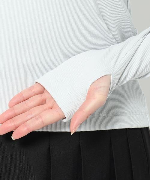 HARE（ハレ）の「ビジューポロリブカットソー(HARE)（Tシャツ/カットソー・レディース・ブラック/ライトグレー・FREE）」の16枚目の写真