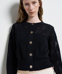 LANVIN en Bleu | JLメタルボタンレースニットカーディガン(ニット/セーター)