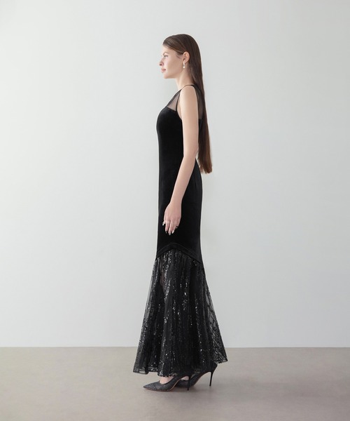 Leja（レジャ）の「【LEJA LUXE】2WAYアシンメトリーフリルベロア