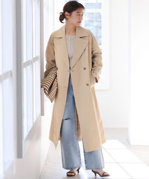 JOURNAL STANDARD relume（ジャーナルスタンダード　レリューム）の「《WEB限定追加 / 新色 / 洗濯機洗い可》コットンナイロンライトトレンチコート（トレンチコート・レディース・ベージュ/ネイビー/オリーブ・36/38）」の6枚目の写真