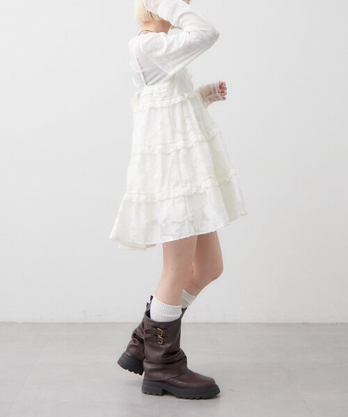 w closet（ダブルクローゼット）の「ジャガードミニキャミワンピ（ワンピース・レディース・ブラック/アイボリー/ブラウン・FREE）」の13枚目の写真