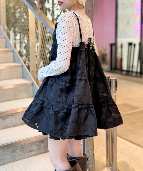 w closet（ダブルクローゼット）の「ジャガードミニキャミワンピ（ワンピース・レディース・ブラック/アイボリー/ブラウン・FREE）」の20枚目の写真