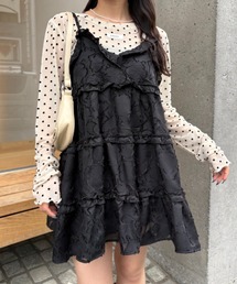 【リバイバル/2色展開】ジャガードミニキャミワンピ《WEB》