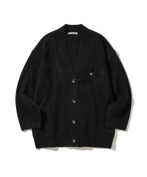 DAUSPICE(ディーオスピス)の「(DUC) Oversized V-neck knit cardigan Black(カーディガン/ボレロ・レディース・ブラック・ONE SIZE)」の1枚目の写真