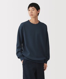 紳士 UVカット乾きやすいワッフルクルーネック長袖Tシャツ