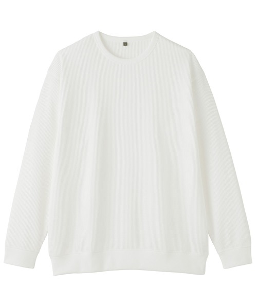 無印良品(ムジルシリョウヒン)の「紳士 UVカット乾きやすいワッフルクルーネック長袖Tシャツ(Tシャツ/カットソー・メンズ・ダークネイビー/ライトグレー/ブルー系/チャコールグレー/オフホワイト/ブラック・XL/L/S/M)」の8枚目の写真