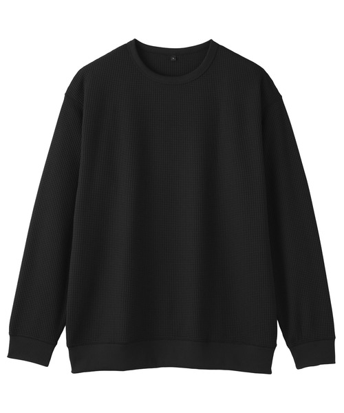 無印良品(ムジルシリョウヒン)の「紳士 UVカット乾きやすいワッフルクルーネック長袖Tシャツ(Tシャツ/カットソー・メンズ・ダークネイビー/ライトグレー/ブルー系/チャコールグレー/オフホワイト/ブラック・XL/L/S/M)」の12枚目の写真