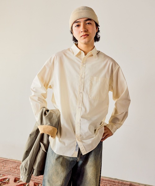 niko and...（ニコアンド）の「イージーケア無地シャツ（シャツ/ブラウス・メンズ・サックスブルー/イエロー/オフホワイト・MEDIUM/LARGE）」の6枚目の写真