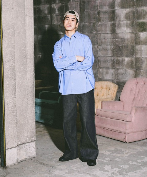 niko and...（ニコアンド）の「イージーケア無地シャツ（シャツ/ブラウス・メンズ・サックスブルー/イエロー/オフホワイト・MEDIUM/LARGE）」の9枚目の写真