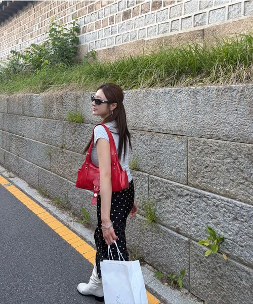 320SHOWROOM（320ショールーム）の「Polka Dot Banding Skirt Black（スカート・レディース・ブラック・MEDIUM/SMALL）」の4枚目の写真
