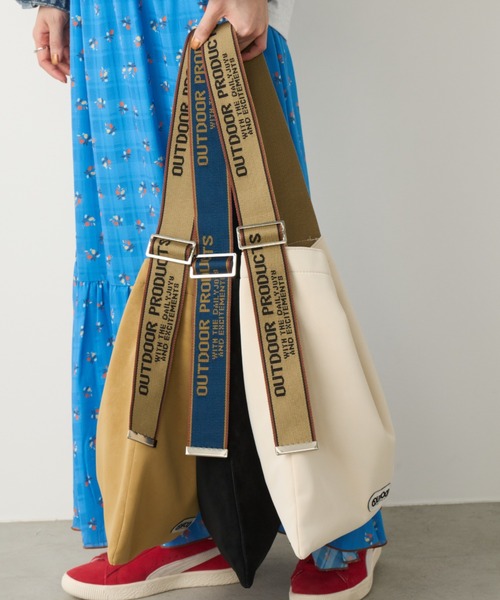 Unitage(ユニテージ)の「【OUTDOOR PRODUCTS】Jacquard Tape Tote(トートバッグ・レディース・アイボリー/キャメル/ブラック・FREE)」の2枚目の写真