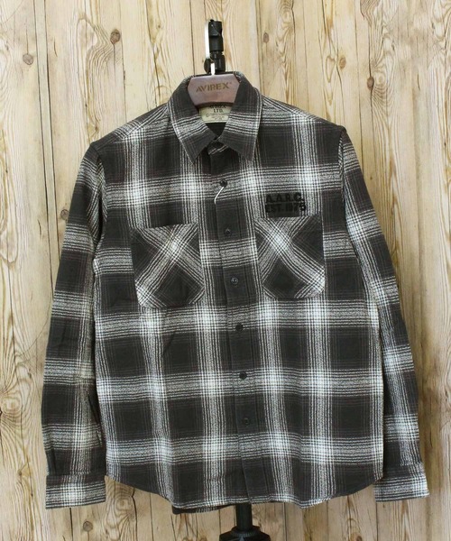AVIREX（アヴィレックス）の「-A.A.R.C-OMBRE CHECK EMB SHIRT（シャツ/ブラウス・メンズ・チャコールグレー/グリーン/バーガンディー・M/XL/L/XXL）」の4枚目の写真