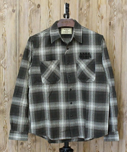 AVIREX（アヴィレックス）の「-A.A.R.C-OMBRE CHECK EMB SHIRT（シャツ/ブラウス・メンズ・チャコールグレー/グリーン/バーガンディー・M/XL/L/XXL）」の5枚目の写真