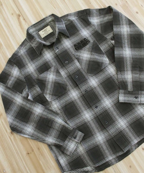 AVIREX（アヴィレックス）の「-A.A.R.C-OMBRE CHECK EMB SHIRT（シャツ/ブラウス・メンズ・チャコールグレー/グリーン/バーガンディー・M/XL/L/XXL）」の6枚目の写真