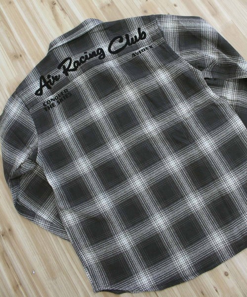 AVIREX（アヴィレックス）の「-A.A.R.C-OMBRE CHECK EMB SHIRT（シャツ/ブラウス・メンズ・チャコールグレー/グリーン/バーガンディー・M/XL/L/XXL）」の7枚目の写真