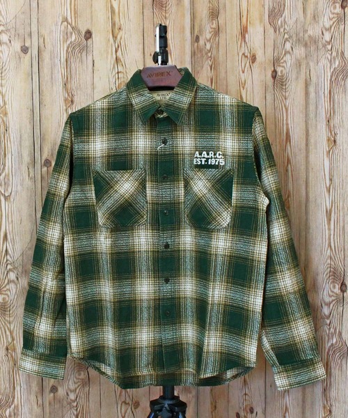 AVIREX（アヴィレックス）の「-A.A.R.C-OMBRE CHECK EMB SHIRT（シャツ/ブラウス・メンズ・チャコールグレー/グリーン/バーガンディー・M/XL/L/XXL）」の8枚目の写真