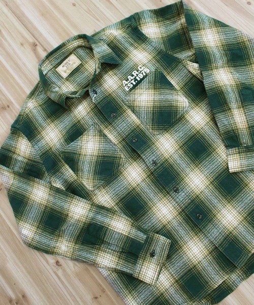 AVIREX（アヴィレックス）の「-A.A.R.C-OMBRE CHECK EMB SHIRT（シャツ/ブラウス・メンズ・チャコールグレー/グリーン/バーガンディー・M/XL/L/XXL）」の10枚目の写真