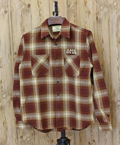 AVIREX（アヴィレックス）の「-A.A.R.C-OMBRE CHECK EMB SHIRT（シャツ/ブラウス・メンズ・チャコールグレー/グリーン/バーガンディー・M/XL/L/XXL）」の13枚目の写真