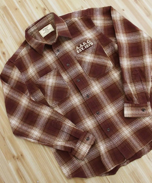 AVIREX（アヴィレックス）の「-A.A.R.C-OMBRE CHECK EMB SHIRT（シャツ/ブラウス・メンズ・チャコールグレー/グリーン/バーガンディー・M/XL/L/XXL）」の14枚目の写真